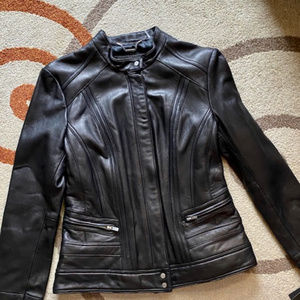 Black Rivet Long Multi Seamed Lamb Scuba